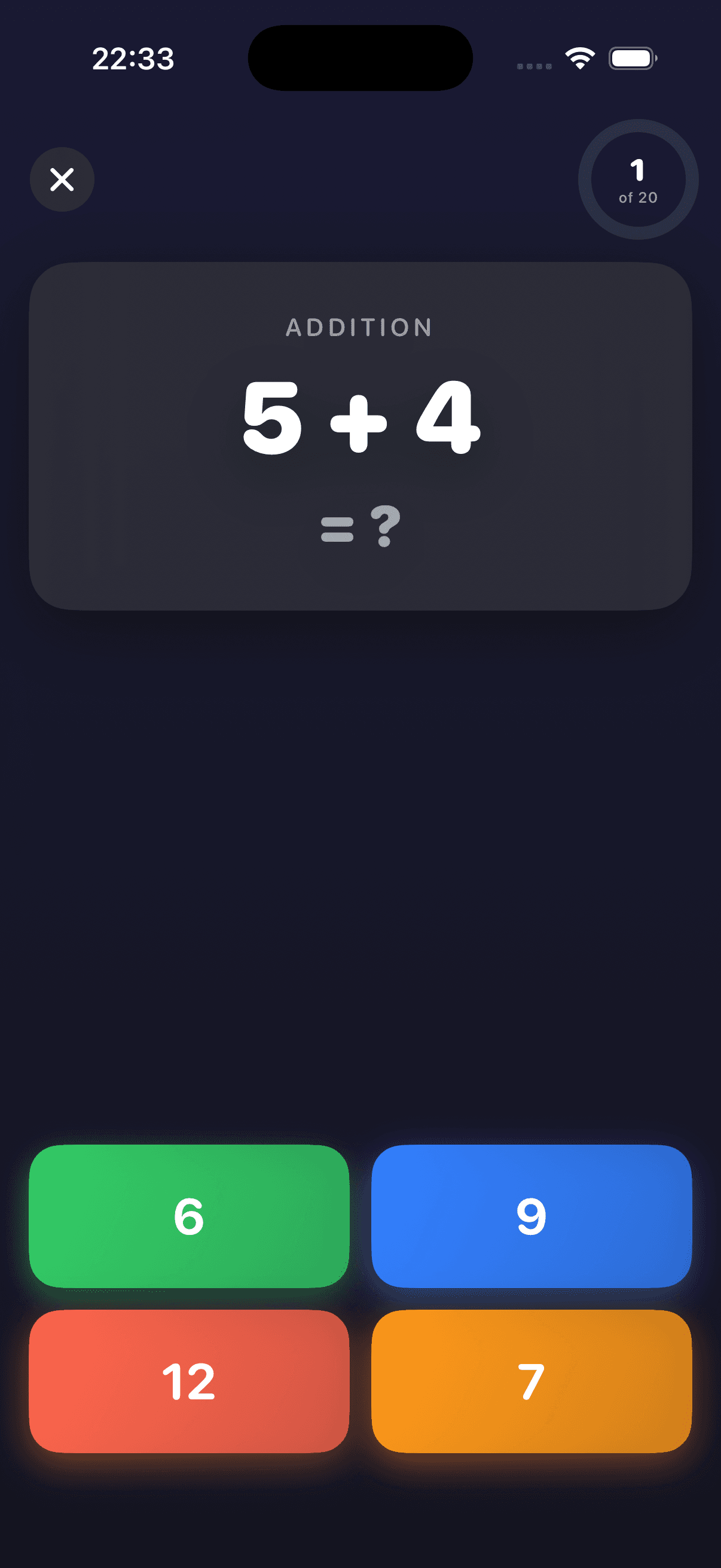SumFun Kids math game screen